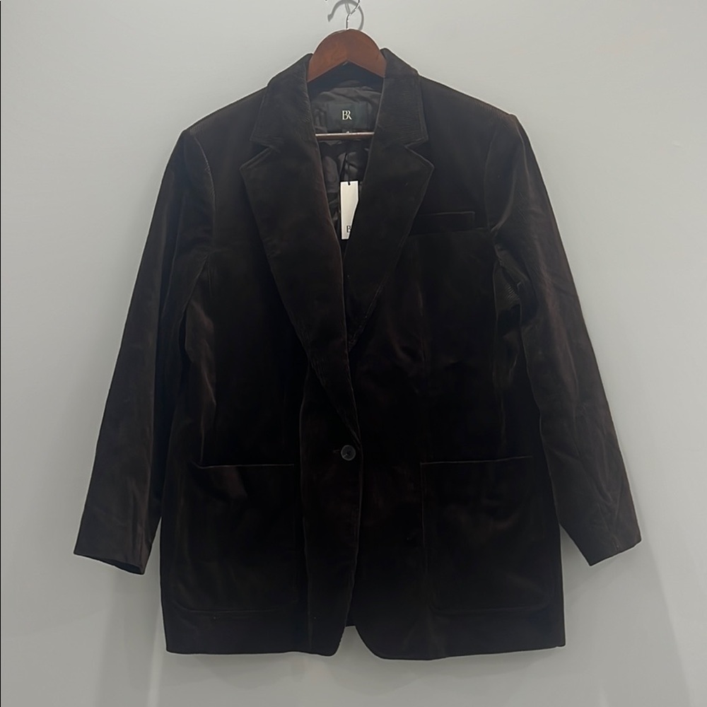 NWT Banana Republic Women’s Dark Brown Corduroy Single Button Blazer size 18
